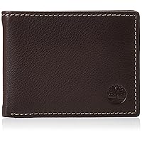 Timberland mens Wellington Leather Rfid Bifold Commuter Security Wallet, Brown, One Size US