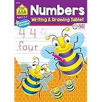 School Zone - Numbers Writing & Drawing Tablet Workbook - 96 Pages, Ages 3 to 7, Preschool, Kindergarten, 1st Grade, Ruled Lined Paper, Tracing, Counting, Stickers, and More (Easy-Tear Top Bound Pad) School Zone - Numbers Writing & Drawing Tablet Workbook - 96 Pages, Ages 3 to 7, Preschool, Kindergarten, 1st Grade, Ruled Lined Paper, Tracing, Counting, Stickers, and More (Easy-Tear Top Bound Pad) Paperback