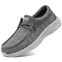 LARNMERN Slip Resistant Work Loafers Mens Arch Support for Plantar Fasciitis Zapatos Trabajo Lightweight Food Service Driving Chef Shoes Slip-On