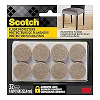 Felt Pads 32 PCS Beige, Felt Furniture Pads for Protecting Hardwood Floors, 1