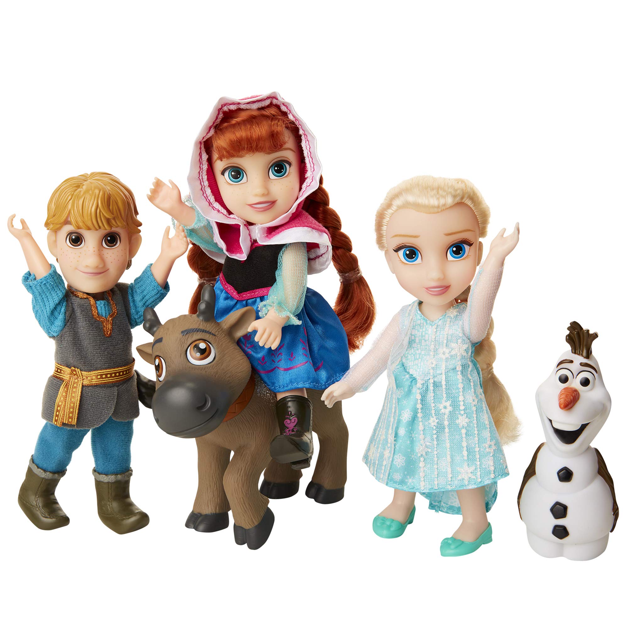 Disney Frozen Deluxe Petite Doll Gift Set - Includes Anna, Elsa, Kristoff, Sven and Olaf! Dolls are Approximately 6 inches Tall - Perfect for Any Frozen Fan!