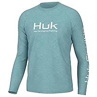 HUK Men's Pursuit Heather Long Sleeve, Fishing Shirt
