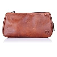 RAW HYD Leather Tobacco Pouch & Pipe Case – Tobacco Pipe Bags & Pouches w/Rubber Lined Pocket for Tobacco Storage – Genuine, Full-Grain Leather Tobacco Pipe Accessories – 7.5” x 4” Tobacco Pipe Pouch