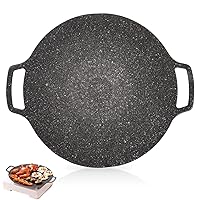 Korean BBQ Grill, Cast Iron Grill Pan Non-Stick Korean Barbecue Plate Grill Pan for Indoor Cooking Barbecue Plate Cast Iron Grill Pan Cast Iron Grill Press Cast Iron Griddle for Gas Grill