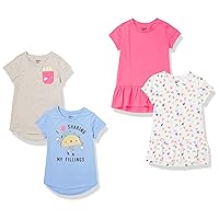 Girls and Toddlers' Short-Sleeve and Sleeveless Tunic Tops (Previously Spotted Zebra), Multipacks