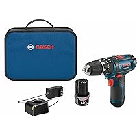 BOSCH PS130-2A 12-Volt Lithium-Ion Ultra-Compact Hammer Drill/Driver Kit, 3/8-Inch , Blue