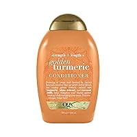 OGX Strength Length + Golden Turmeric Conditioner with Milk to Soothe Scalp Nourish Hair, Ayurveda SulfateFree Surfactants for Stronger Longer Hair, Coconut, 13 Fl Oz