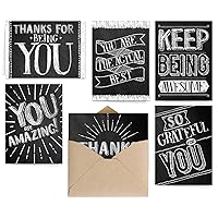 Chalkboard Appreciation Card Set / 24 Thank You Greeting Cards / 6 Retro Chalkboard Note Card Designs / 3 1/2