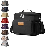 Lunch bag for Women/Men,Insulated Lunch Cooler Bag for Adult,Collapsible Leakproof Lunch Bag with Adjustable Shoulder Strap for Work Office Picnic Beach Black S New