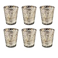 DII Fall Farmhouse Décor Gold Tea Light or Votive Candle Holder, 2.75-Inches Tall, Mercury Glass, 6 Count