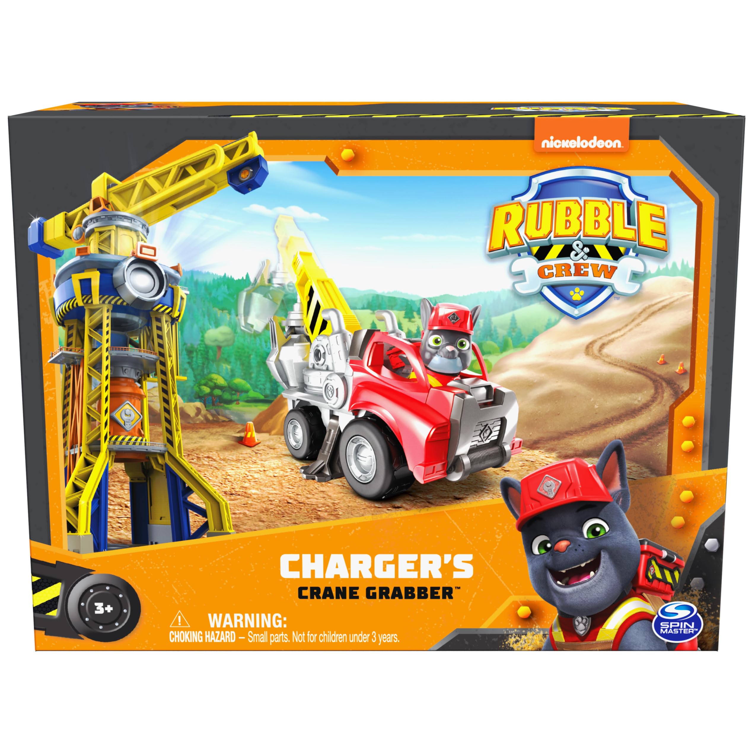 Rubble & Crew, Charger’s Crane Grabber Toy Truck with Movable Parts and a Collectible Action Figure, Kids Toys for Ages 3 and Up