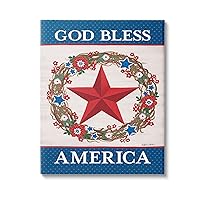 Stupell Industries God Bless America Wreath Canvas Wall Art by Annie LaPoint