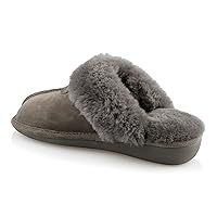 Becca Women's Comfy Indoor/Outdoor, Sheepskin/Shearling Scuff Slippers with Memory Foam/Anti-Slip Outsole