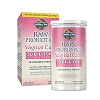 Garden of Life RAW Probiotics Vaginal Care Shelf Stable - 50 Billion CFU Guaranteed Through Expiration, Acidophilus - Once Daily - Certified Gluten Free - No Refrigeration - 30 Vegetarian Capsules