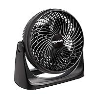 Amazon Basics 11-Inch Air Circulator Fan with 90-Degree Tilt Head and 3 Speed Settings, 35 Watts, Ultra Quiet (30 dB), Black, 6.3