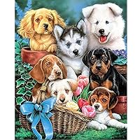 TOCARE Dog Diamond Painting Kits for Adults Puppy 16x20Inch Full Drill Diamond Art Kit for Adults Teens, Dog Buddy