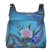 Anna by Anuschka Hand-Painted Original Artwork, Genuine Leather - Triple Compartment Satchel