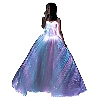 LED Light up Fiber Optic Formal Luxury Glowing Party Wedding Dress Luminous Bridal Gown