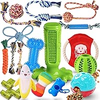 Yipetor Durable Dog Chew Toys 6 Pack, Cotton Rope Rubber Balls