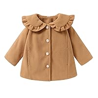 JEELLIGULAR Toddler Baby Girl Coats Kids Cloak Button Warm Thick Jacket Clothes Baby Fall Winter Outwear Clothes Set