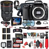 Canon EOS 80D DSLR Camera (Body Only) (1263C004) + 4K Monitor + Canon EF 24-70mm Lens + Pro Mic + Pro Headphones + 2 x 64GB Card + Case + Filter Kit + Corel Photo Software + More (Renewed)
