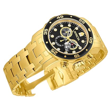 Invicta Men's Pro Diver Collection Chronograph 18k Gold-Plated Watch (Model: 0072, 21954, 21958)