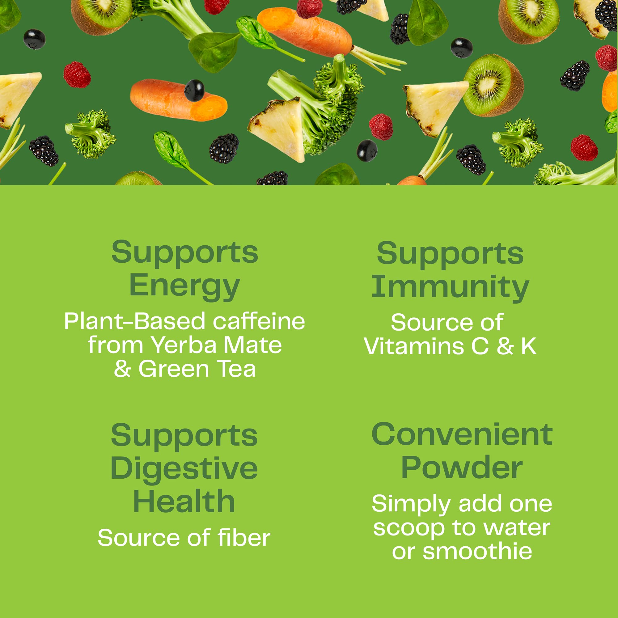 Amazing Grass Green Superfood Energy: Smoothie Mix, Super Greens Powder & Plant Based Caffeine with Green Tea and Flax Seed, Nootropics Support, Lemon Lime, 100 Servings