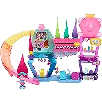 Mattel DreamWorks Trolls Band Together Toys, Mount Rageous Playset with Queen Poppy Small Doll & 25+ Accessories, 4 Hair Pops