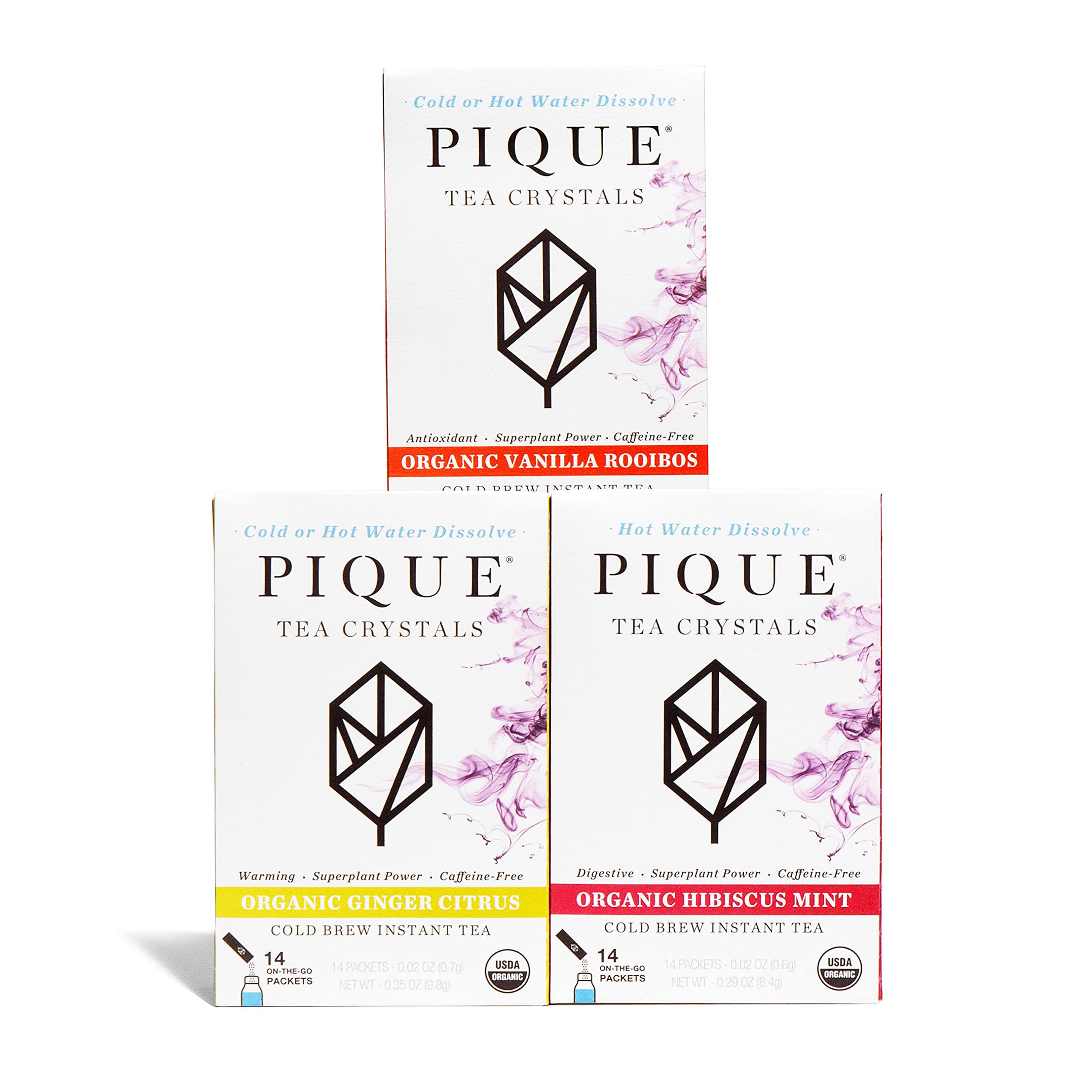 Pique Tea Herbal Elixirs Bundle - Immune Support, Gut Health, Calm - 42 Single Serve Sticks (Pack of 3)