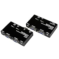 StarTech.com VGA Video Extender over Cat 5 with Audio - Up to 500ft (150m) - VGA over Cat5 Extender - 1 Local and 1 Remote (ST122UTPA) Black