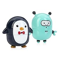 Nuby Silly Squirts Bath Toys, Easy to Clean Children's Toy, Robot and Penguin, 2 Count