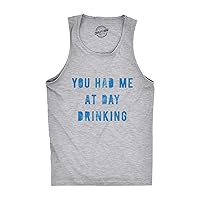 Mens Fitness Tank You Had Me at Day Drinking Tanktop Funny Beer Wine Drunk Party Shirt
