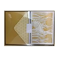 Portico Designs Blank Notecard Set Folklore Laser Cut Boxed Notecards Stationary Set, 10-Count, Hare
