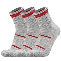 Busy Socks 3 Pack Men's Merino Wool Running Quarter Socks Womens Ankle Thick Cushioned Athletic Socks for Hiking Walking