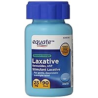 Maximum Strength Laxative, Sennosides Stimulant Laxative, 25mg, 90ct, By Equate, Compare to Maximum Strength Ex-Lax
