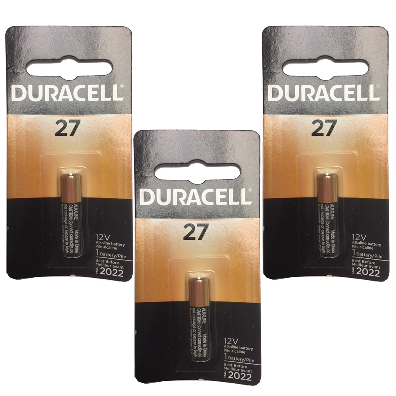 DURACELL 3X MN27 Alkaline 12V Battery Garage Openers Keyless Remotes Fobs