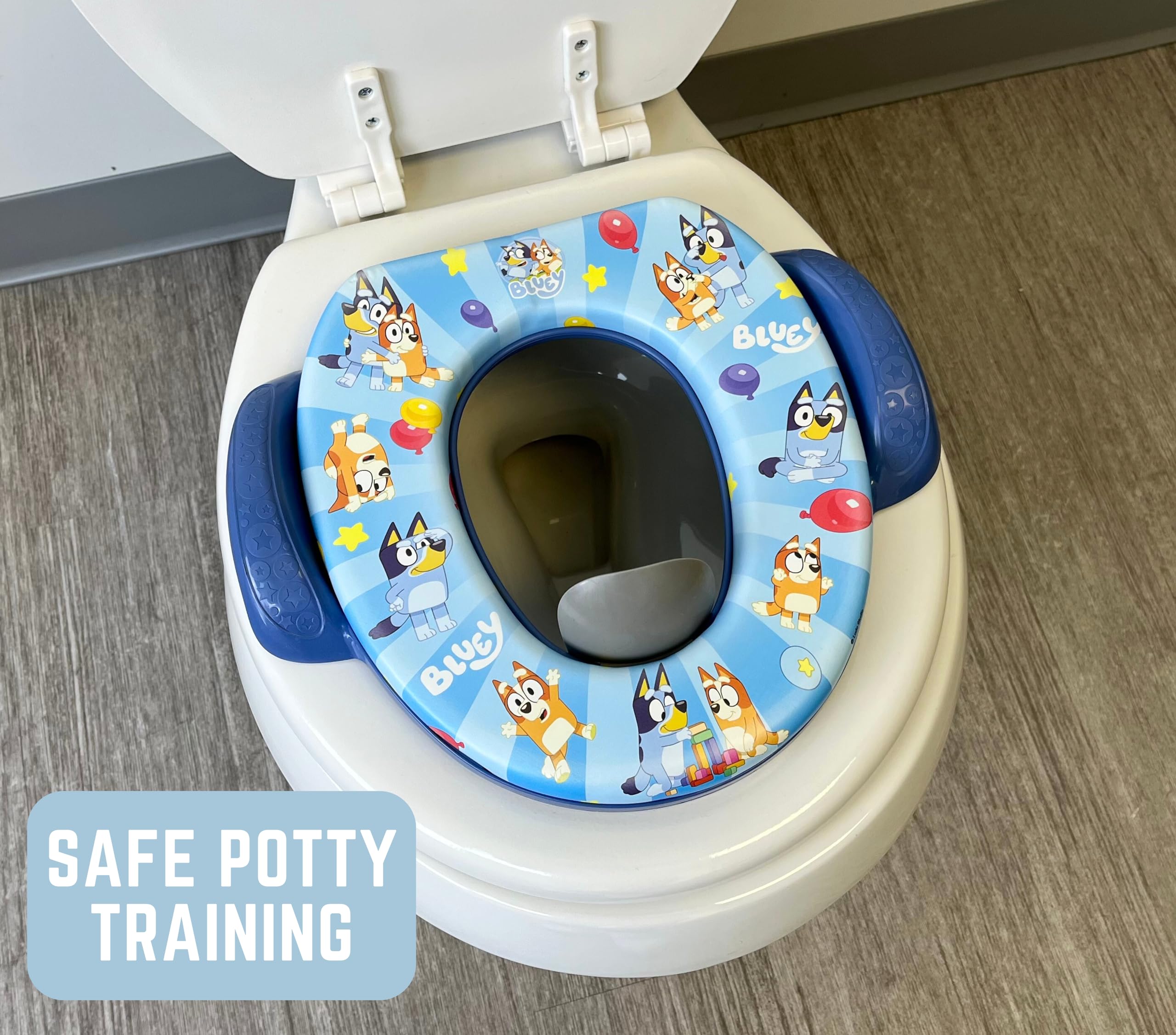 Bluey Soft Potty Seat - Potty Training Toilet Seat, Soft Cushion, Baby Potty Training, Safe, Easy to Clean