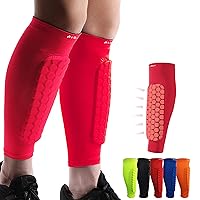 HiRui Soccer Shin Guards Shin Pads for Kids Youth Adult, Calf Compression Sleeve with Honeycomb Pads, Support for Shin Splint Baseball Boxing Kickboxing MTB, Lightweight(1PAIR)