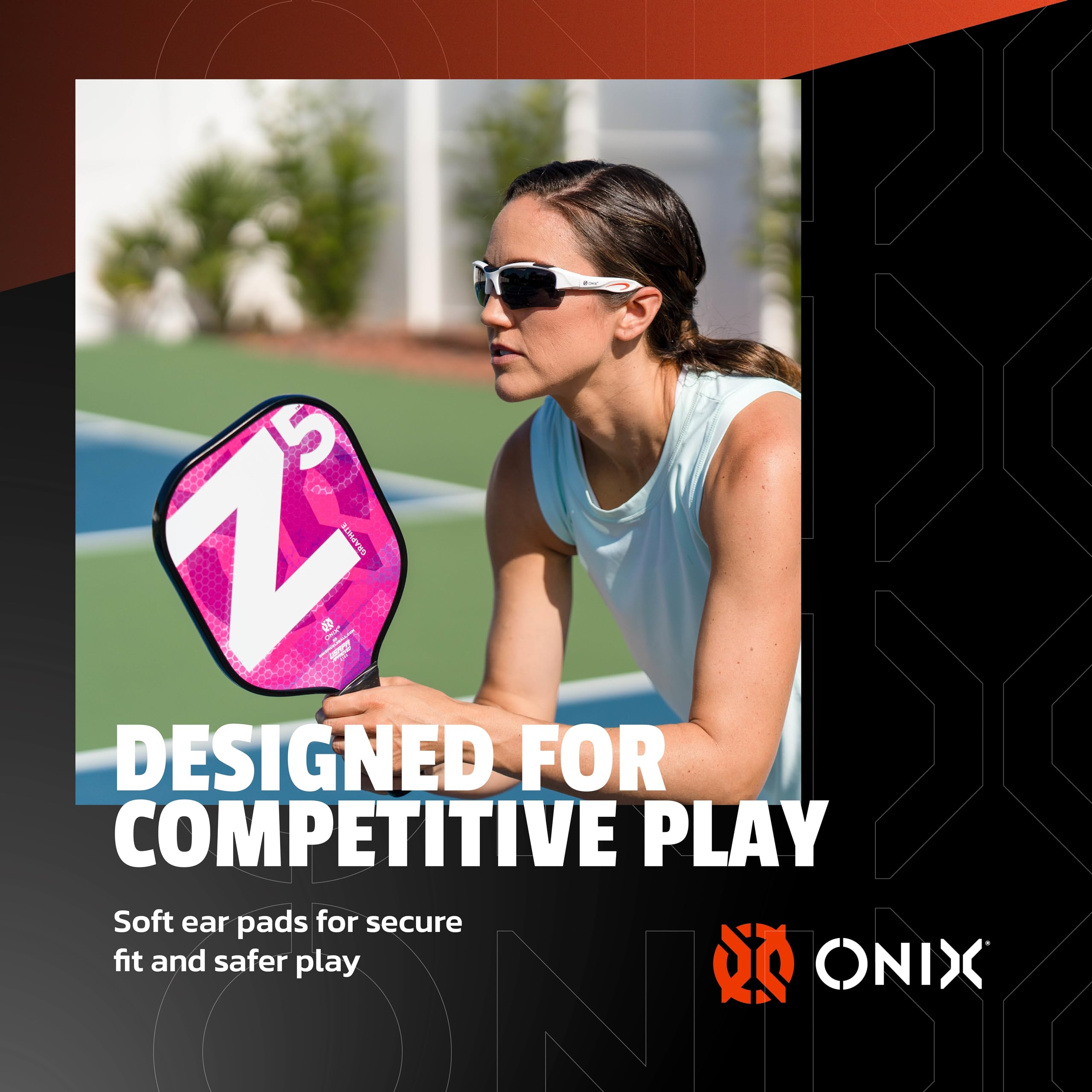 ONIX Pickleball Falcon Eyewear Sun Protection Non-Slip Nose Piece Modern and Lightweight Secure Design