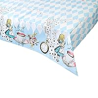 Talking Tables Blue Alice in Wonderland Paper Table Cover | Disposable Tablecloth, Home Recyclable | Supplies for Mad Hatter Tea Party, Birthday, Mother's Day, Baby Shower