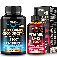 NUTRAHARMONY Glucosamine Chondroitin Capsules & Organic Vitamin B12 Drops