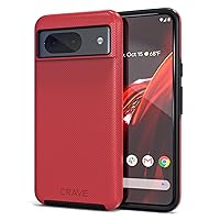 Crave Google Pixel 8 Case - Dual Guard Shockproof Protection Secure Layered Pixel 8 Phone Case, Red