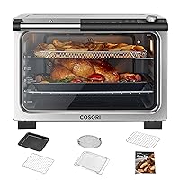 COSORI 11-in-1 26-Quart Ceramic Air Fryer Toaster Oven Combo, Mother's Day Gift, Flat-Sealed Heating Elements for Easy Cleanup, Innovative Burner Function, 5 Accessories & Recipes, CCO-R252-SUS