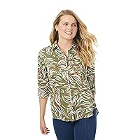 Foxcroft Women's Charlie Long Sleeve with Roll Tab Zebra Flair Blouse