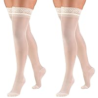 Truform Lites Thigh High, Large, Ivory (Pack of 2)