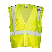 1083 Ultra-Cool Polyester Velcro Front Multi Pocket Vest, Extra Large, Lime