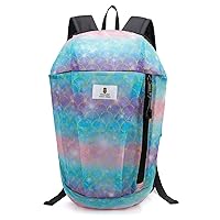 Mesh Backpack Floral Mini Backpack Lightweight See Through Adults 10L Outdoor Small Day Backpack (Purple Blue Mermaid)