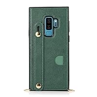 Phone Case Compatible with Samsung Galaxy S9 Plus Wallet Case Crossbody Leather Case Hand Strap, Kickstand,Card Holder,Adjustable Removable Shoulder Strap Compatible with Samsung Galaxy S9 Plus (Col