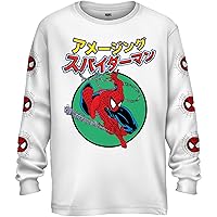 Marvel Spider-Man 90's Japanese Kanji Comics Adult Unisex 100% Cotton Long Sleeve Crew T-Shirt