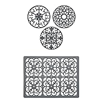 gasaré, Silicone Trivets Bundle, Extra Large, Thick, Silicone Trivet for Hot Pots, Pans, Dishes, and Bakeware, Hot Pads, Hot Plates, for Kitchen Quartz Countertops, Dishwasher Safe, Gray